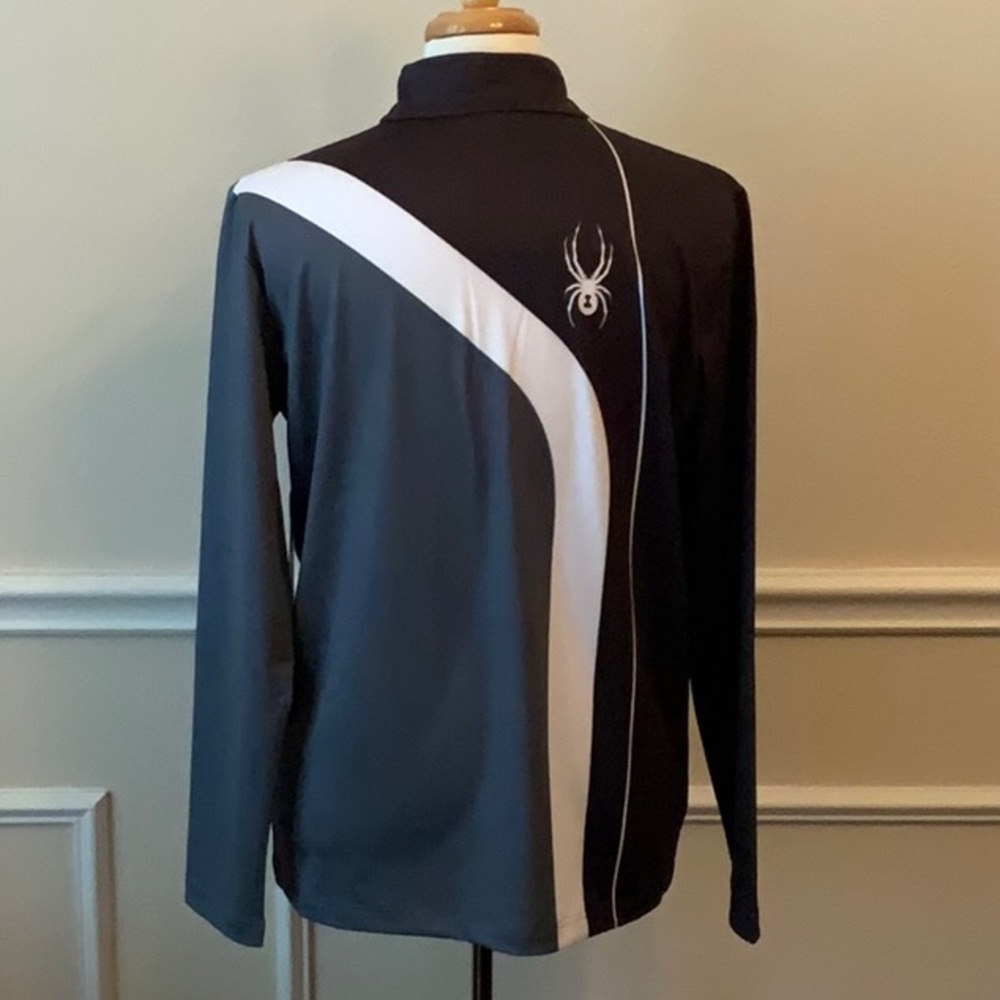 Spyder Rival Zip T-Neck - Black/White - Large - Picture 6 of 14